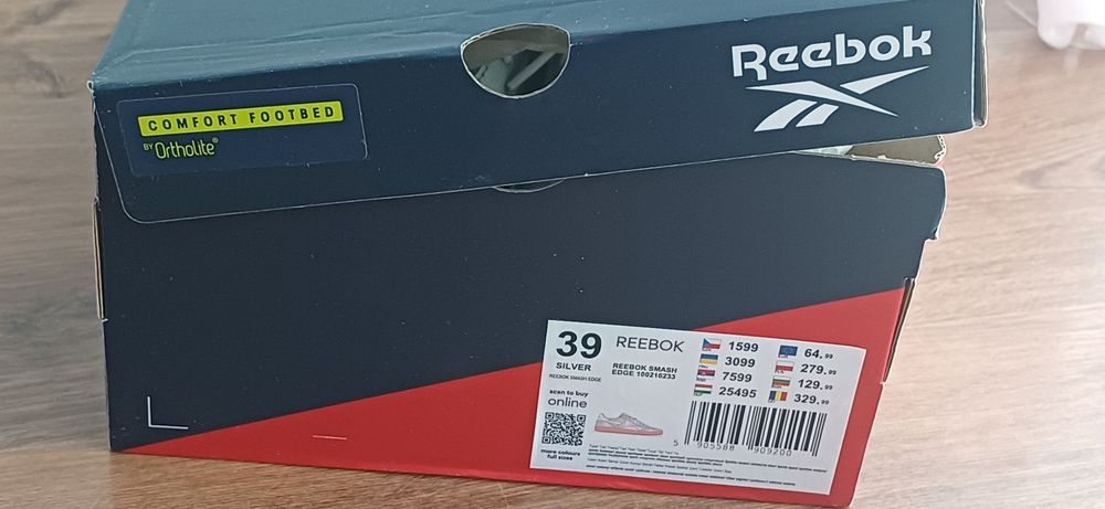 Reebok Smasg Edge srebrne r. 39