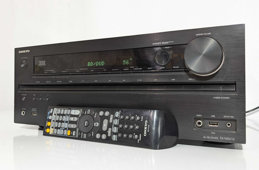 7.2 ресивер Onkyo TX-NR616, має 145 Вт/канал /HDMI /USB/4K/ЦАП/4-16 Ом