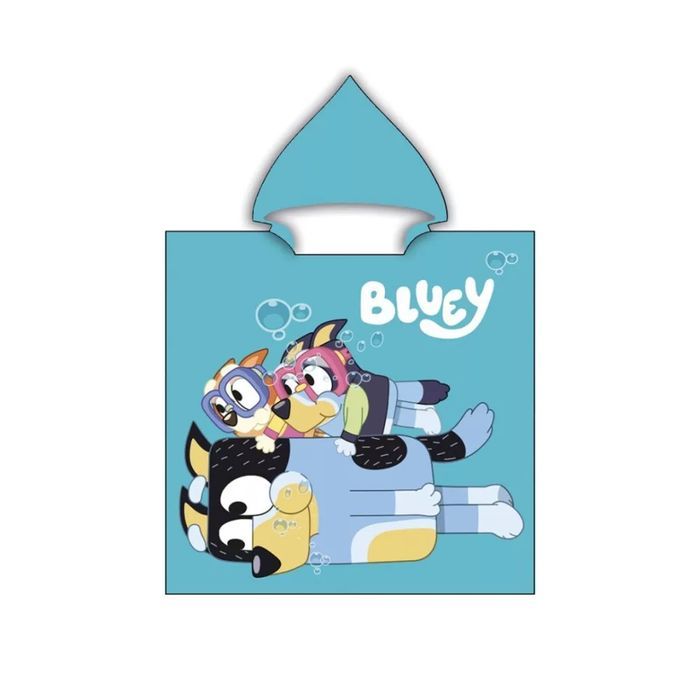 Bluey Ręcznik Dziecięcy Z Kapturem Poncho Okrycie Kąpielowe Ponczo