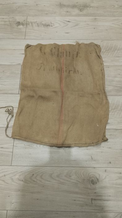 Stary niemiecki worek z napisem