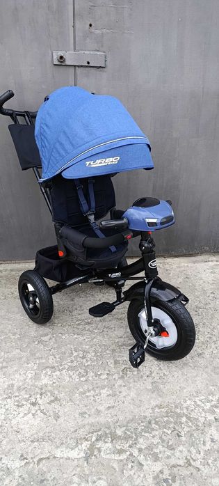 Новый Детский велосипед с родительской ручкой TURBO TRIKE NEW BLUE