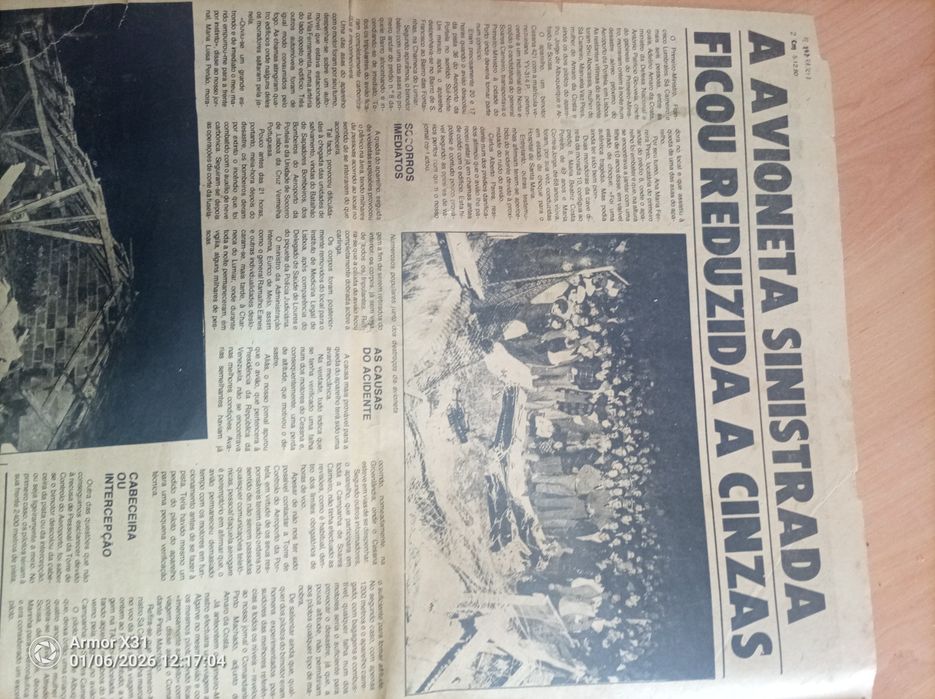 Jornal  correio da manhã quando morreu Sá carneiro