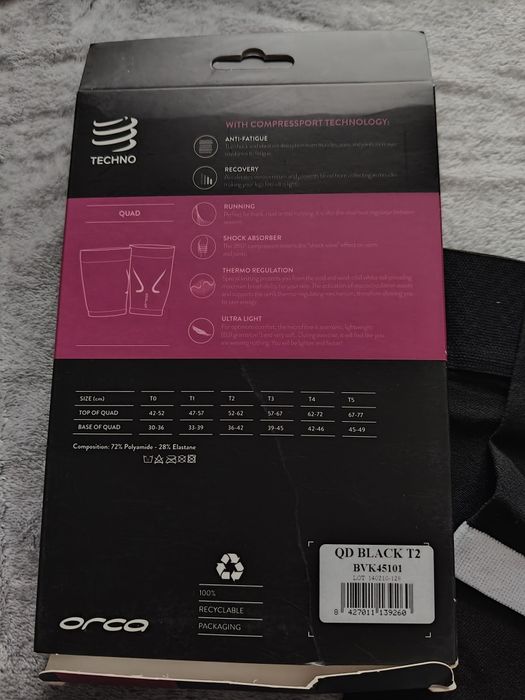 Rękawy opaski uciskowe Orca Quad Sleeves czarne (rozmiar T2)