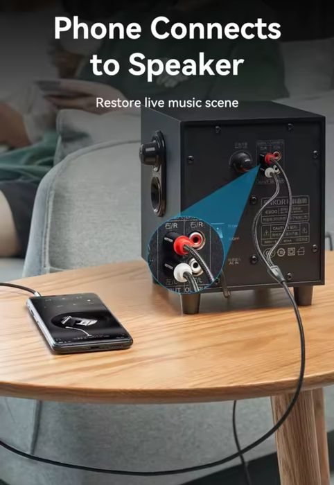 Аудио кабель "Vention" AUX mini jack 3.5 к 2RCA (тюльпаны). Длина 3 м