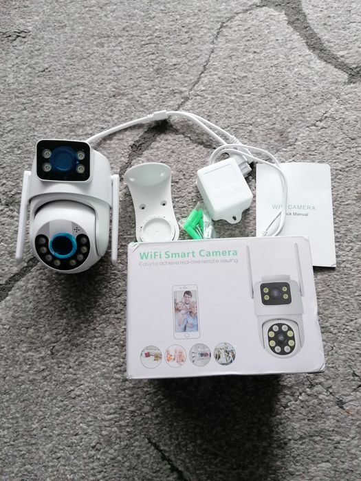 Kamera wifi obrotowa 2,4G hz z dwoma obiektywami + karta pamięci 64gb.