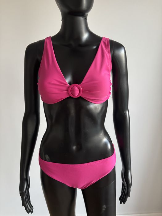 fuksjowy różowy kostium kąpielowy stanik figi 38 M dwuczęściowy