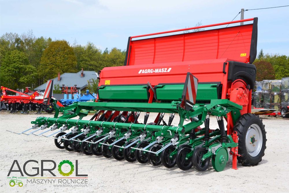 Siewnik zbożowy dwutalerzowy Agromasz SR301 komputer AM plus