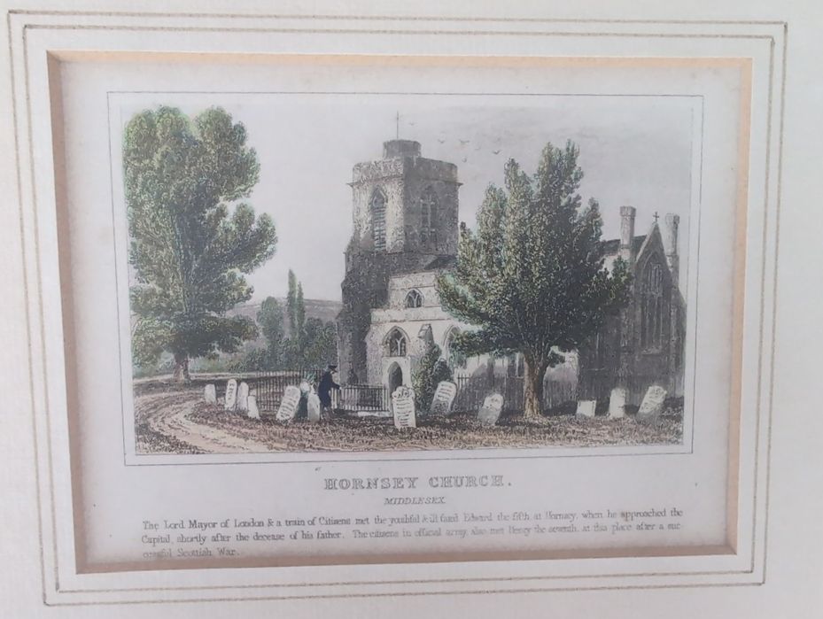 Gravura 1850 da igreja Anglicana Hornsey