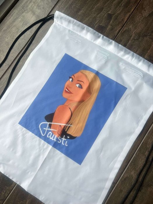 Worek sportowy genzie biały white Fausti szkolny dla dzieci