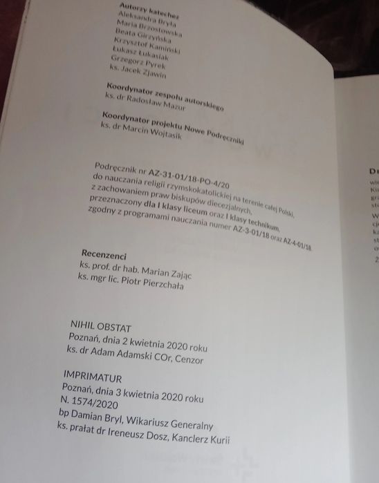 Książka do religii kl.1 liceum/technikum