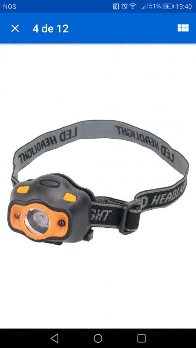 Lanterna led cabeça com sensor/mao64729695562754124