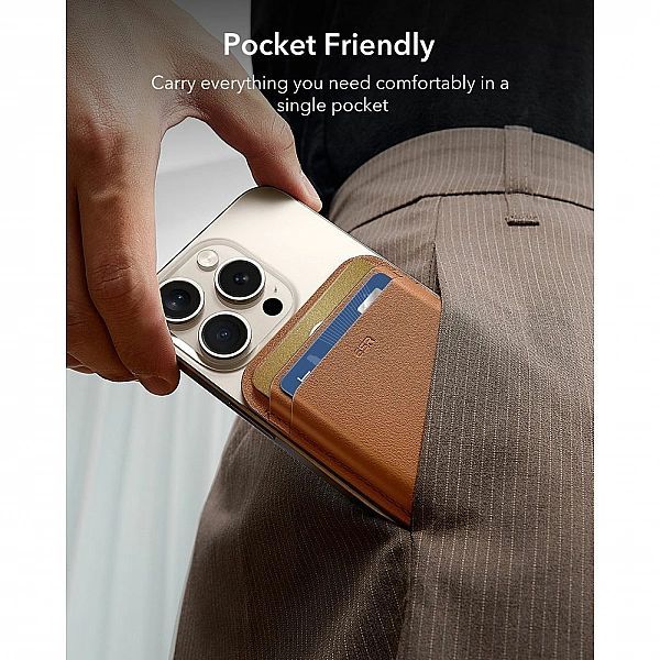 Esr Classic Rfid Magnetic Wallet Magsafe Caramel Brown