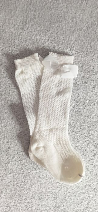 Ażurkowe kremowe podkolanówki 1-3 lata