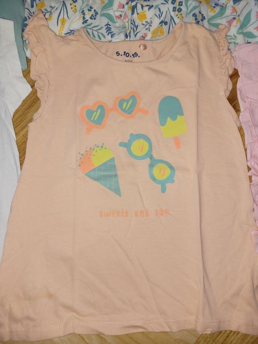 T-shirty 6 sztuk 110-116 dziewczęce