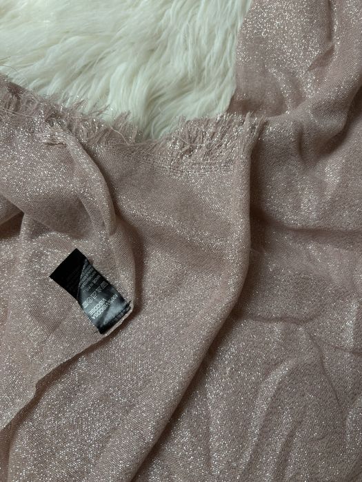 Zestaw torebka kopertówka i szal do sukni pudrowy róż ze srebrną nicią