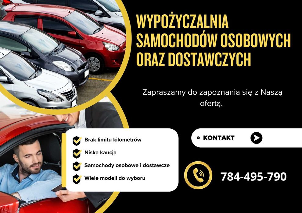 Wynajem samochodów osobowych/dostawczych krótki oraz długi termin