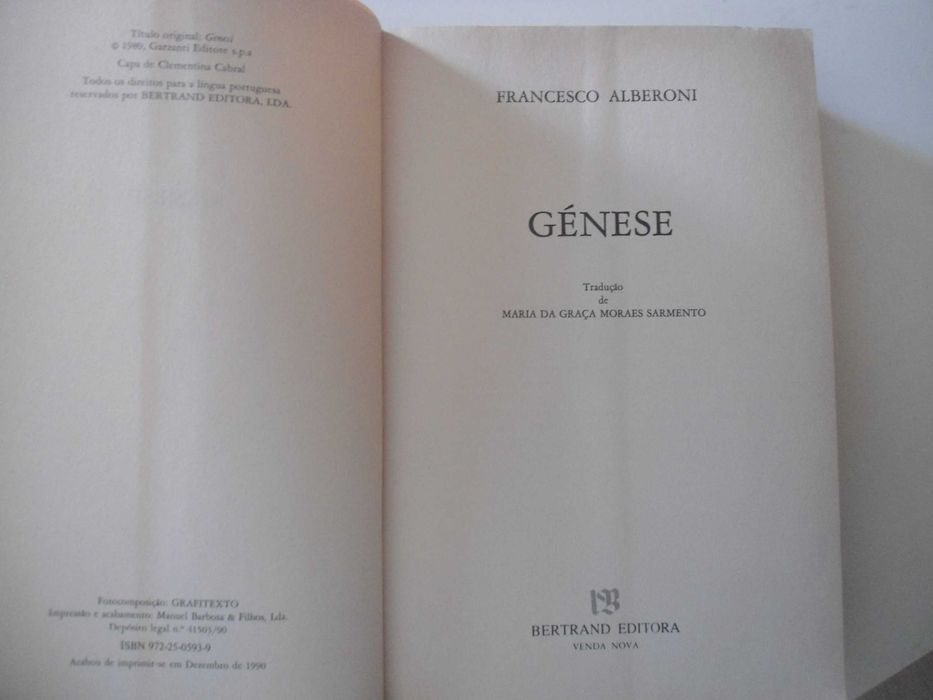 Génese por Francesco Alberoni