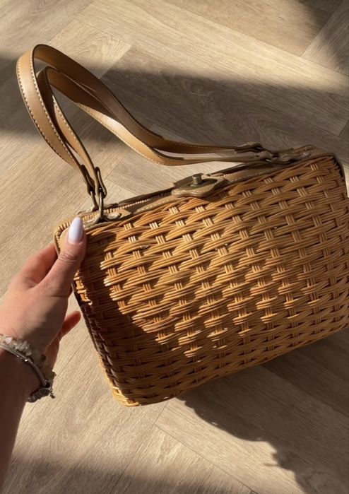 Плетена сумка Ravel із шкіряними ручками