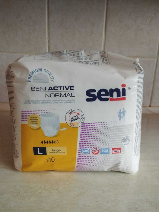 Elastyczne majtki chłonne 10szt/opak, SENI Active, 12 opk + GRATIS