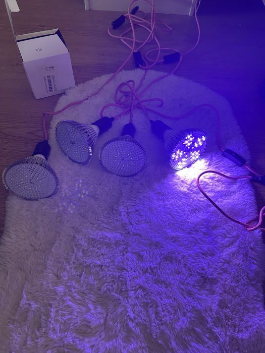 4 Lâmpadas LED Grow Light Full Spectrum PAR + 4 Cabos E27