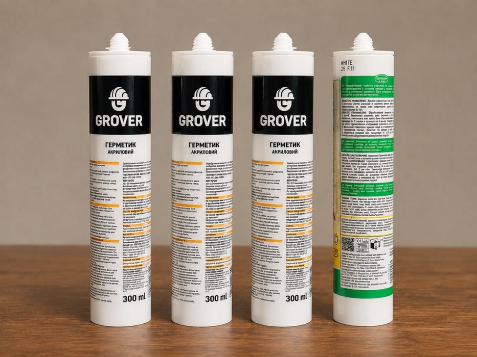 Акриловый герметик GROVER A100 + SOUDAL — 4 шт
