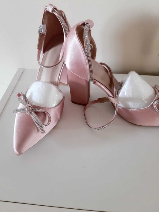 sapatos cerimónia cetim rosa