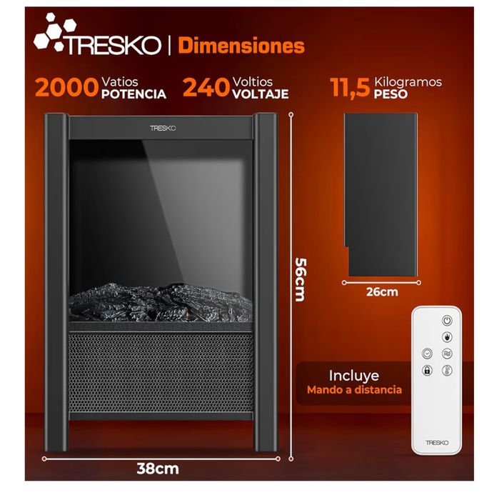 Lareira Elétrica (2000W)