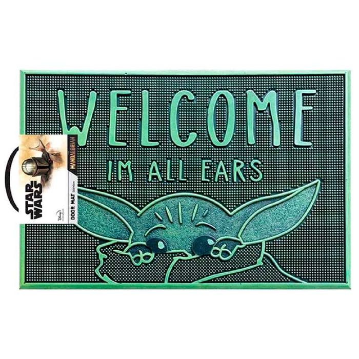 Tapete Star Wars Mandalorian Baby Yoda "Welcome I'm All Ears"