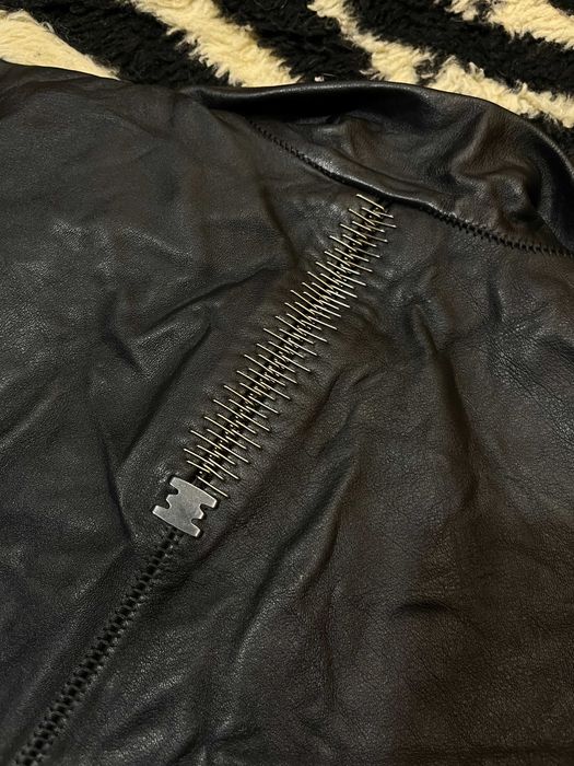 Isaac Sellam Symmetric High-neck Leather Jacket