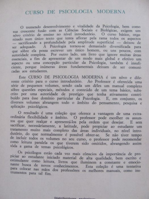 Curso de Psicologia Moderna