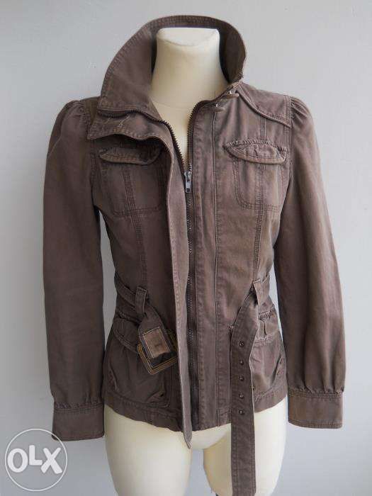 NEW LOOK jeansowa kurteczka STÓJKA ZIP pasek kieszonki KURTKA r.36/38