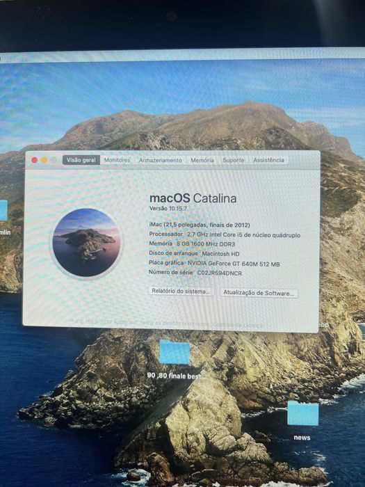 Imac final 2012 em otimo estado