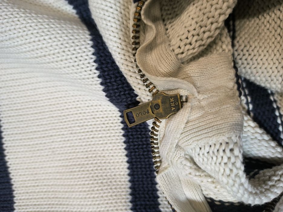 Білий в'язаний 1/3 зіп светер в лінію Polo Ralph Lauren