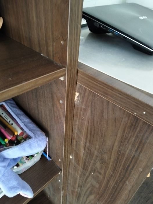 Conjunto de secretária e estante e módulo