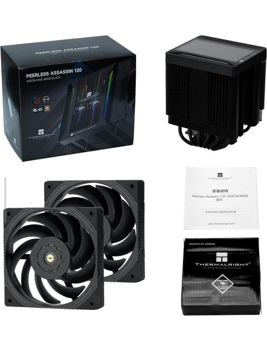 Thermalright Peerless Assassin 120 Vision MAX ARGB BLACK 5" екран