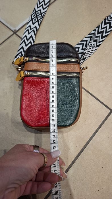 saszetka skórzana nowa wymiary na zdjęciach