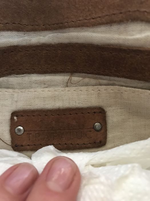 Замшева сумка бренд zara