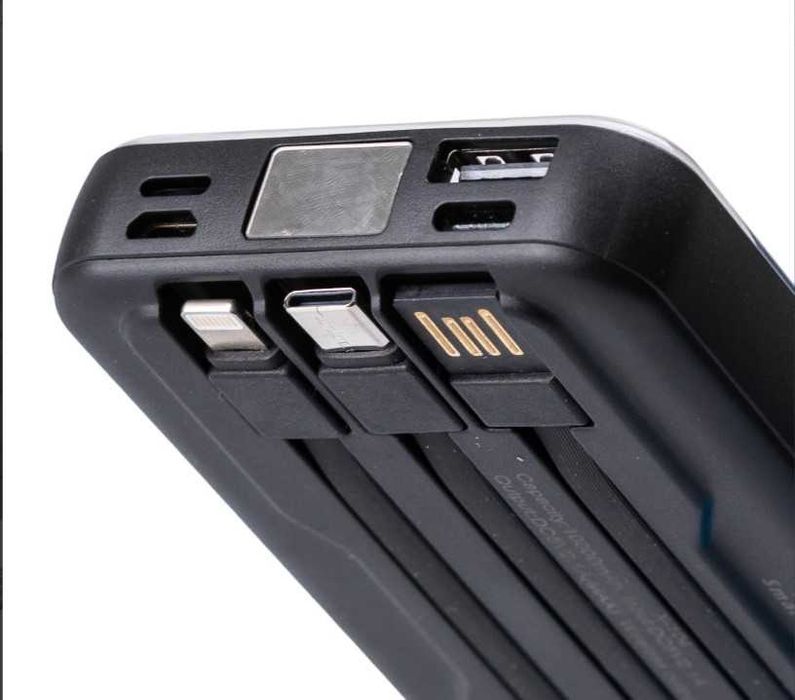 Повербанк 10000 mAh з бездротовою зарядкою 3 шнури в комплекті