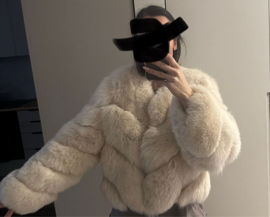 Futro krotkie kolor bezowy rozm s-l