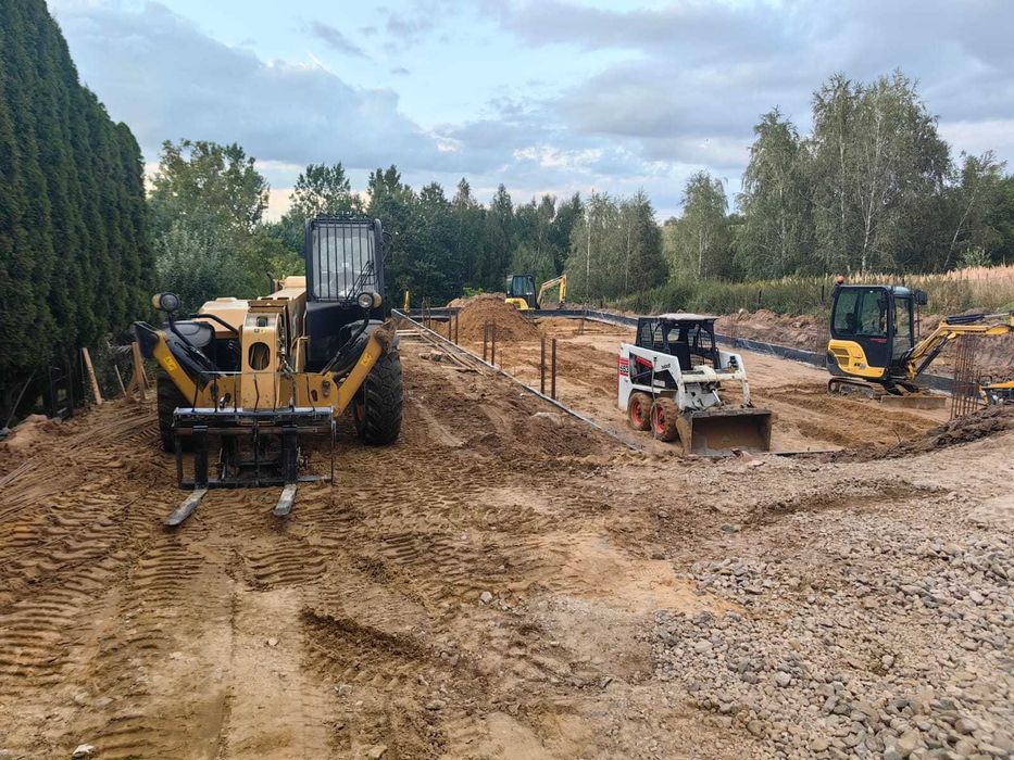 Usługi koparką obrotowa,koparko ladowarka,Roboty ziemne, transport