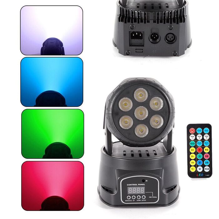 Robo Moving Head Wash Led RGBW NOVO com Comando Wireless