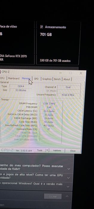 PC gamer i9 9° geração RTX 2070 super