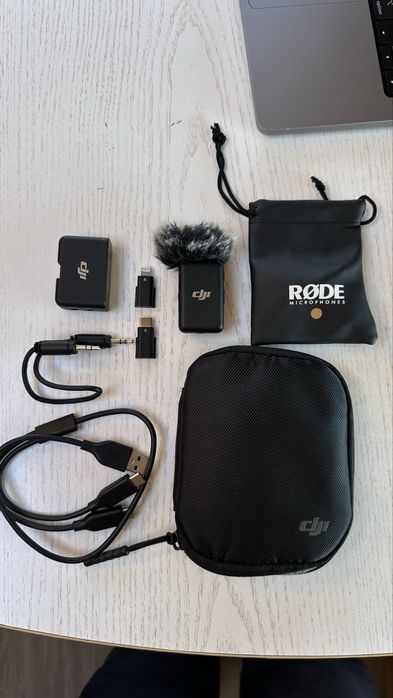 DJI MIC 1 TX + 1RX em bom estado com lavalier mic Rode