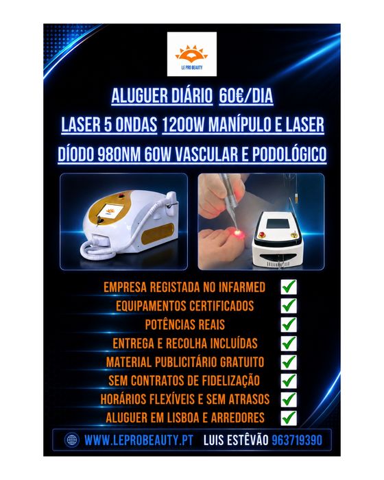 Laser diodo 980nm 60W fungos e derrames