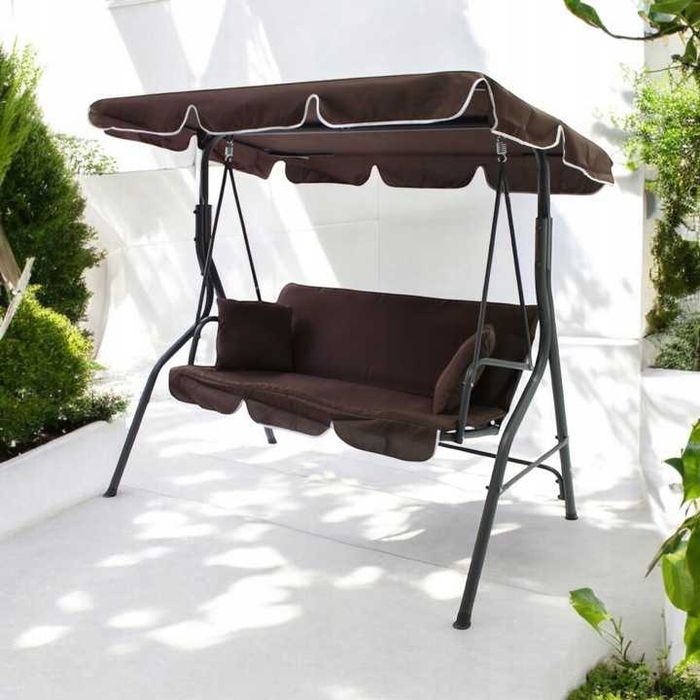 Садова гойдалка з подушками 3-х місна Качеля для саду, городу, тераси