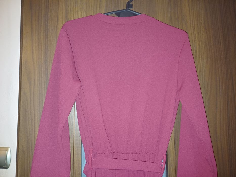 Sukienka solejka bordowa midi 38/40 (M/L) - Moda Włoska