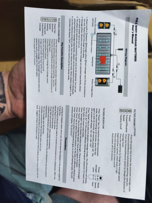 Wielofunkcyjna mata masującą i rozgrzewająca