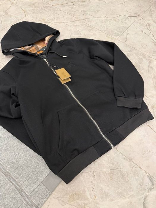 Зіп худі Burberry, кофта барбери, черная зипка барбери