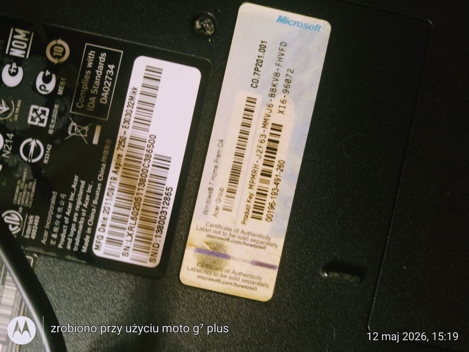 Laptop Acer Windows 7
