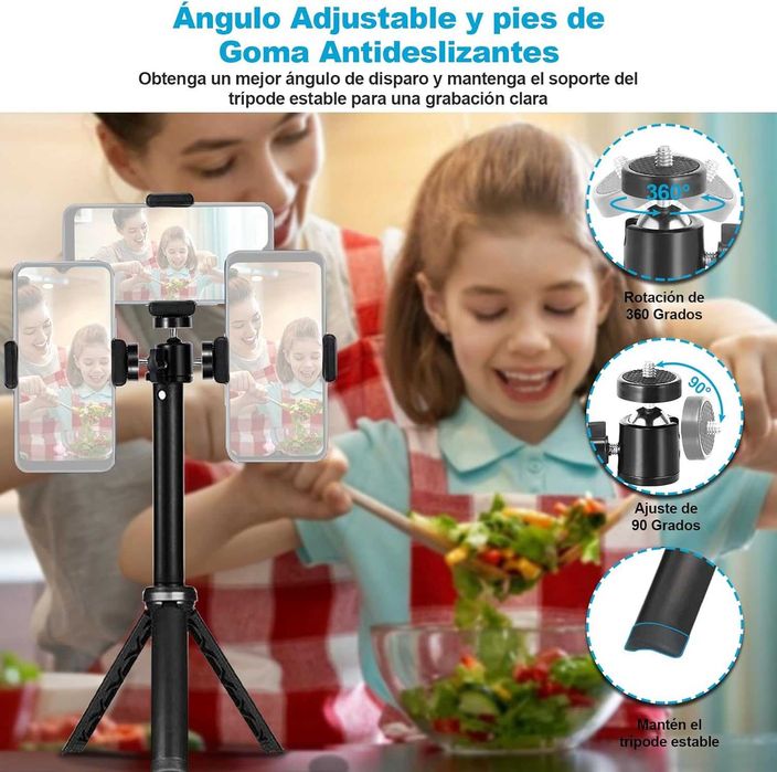 Tripé - Selfie-Stick - Para telemóvel ou Webcam - NOVO